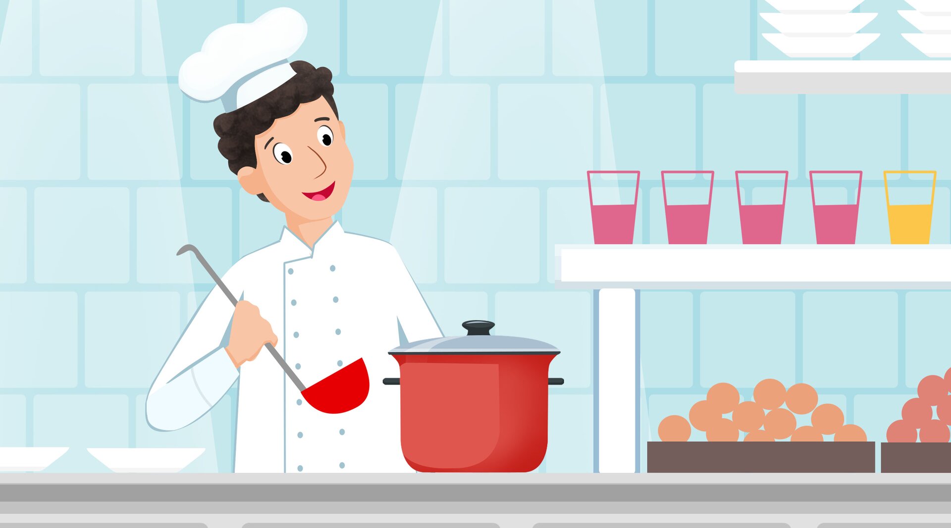 Ilustracja przedstawia kucharza.