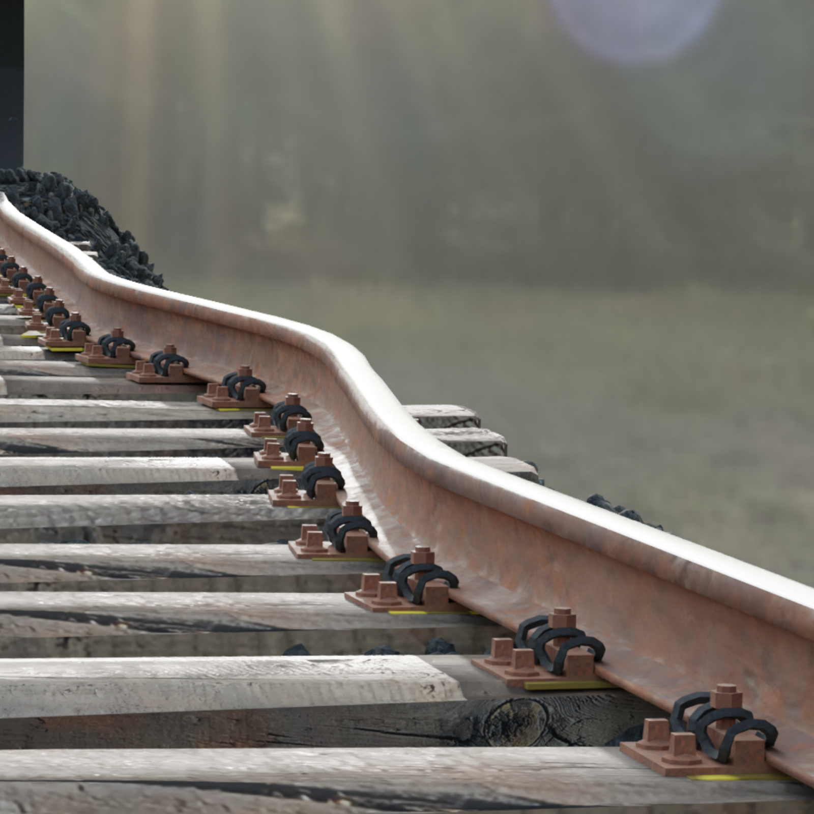 Ilustracja przedstawia wyboczenie toru kolejowego jest to wybrzuszenie na odcinku torów, które może spowodować wykolejenie pociągu.