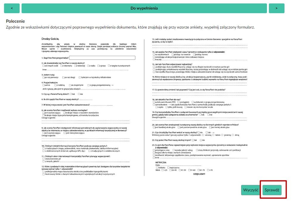 Widok dokumentu do uzupełnienia