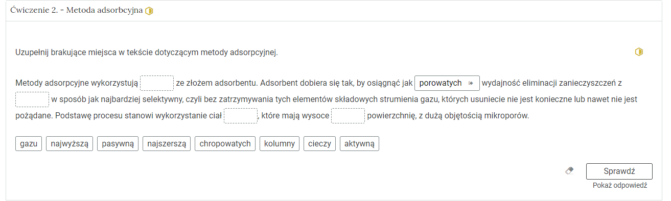 Widok przykładowego zadania