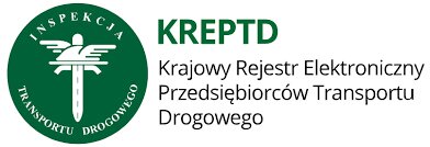 Ilustracja przedstawia logo Krajowego Rejestry Elektronicznego Przedsiębiorców Transportu Drogowego. Po lewej stronie widoczne jest okrągłe logo Inspekcji Transportu Drogowego. Zielone koło na brzegu z góry ma napis INSPEKCJA a na dole napis TRANSPORTU DROGOWEGO. Na środku znajduje się symbol w postaci drogi biegnącej z dołu w górę, gdzie widnieje skrzydlaty kapelusz. Po prawej stronie znajduje się skrót Ka Er E Pe Te De oraz poniżej napis Krajowy Rejestr Elektroniczny Przedsiębiorców Transportu Drogowego.