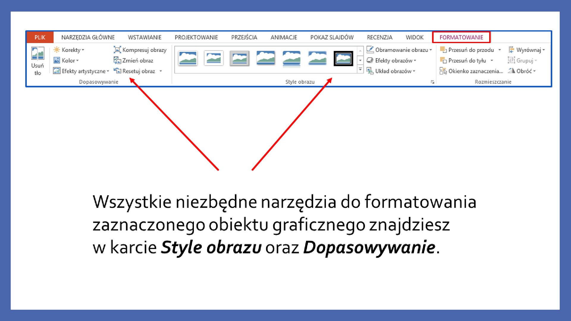 Slajd 2 galerii zrzutów slajdów: Modyfikacja obiektów w programie MS PowerPoint