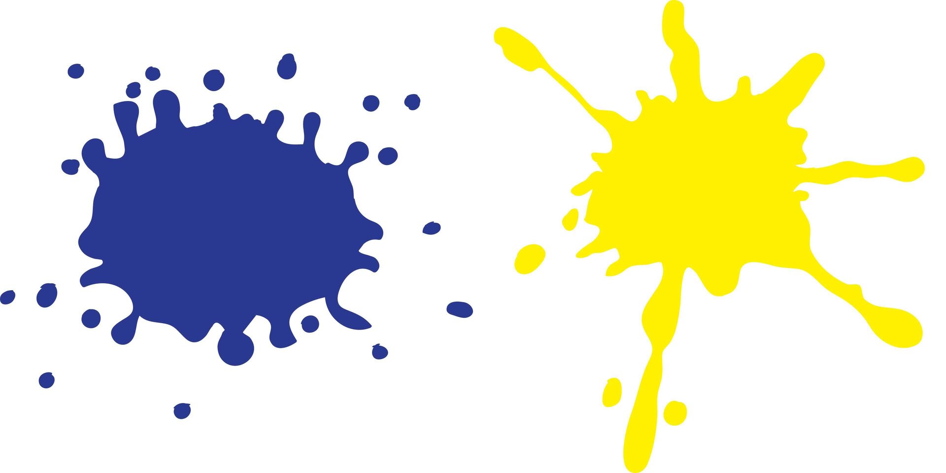 Ilustracja przedstawia dwie plamy. Niebieską i żółtą.