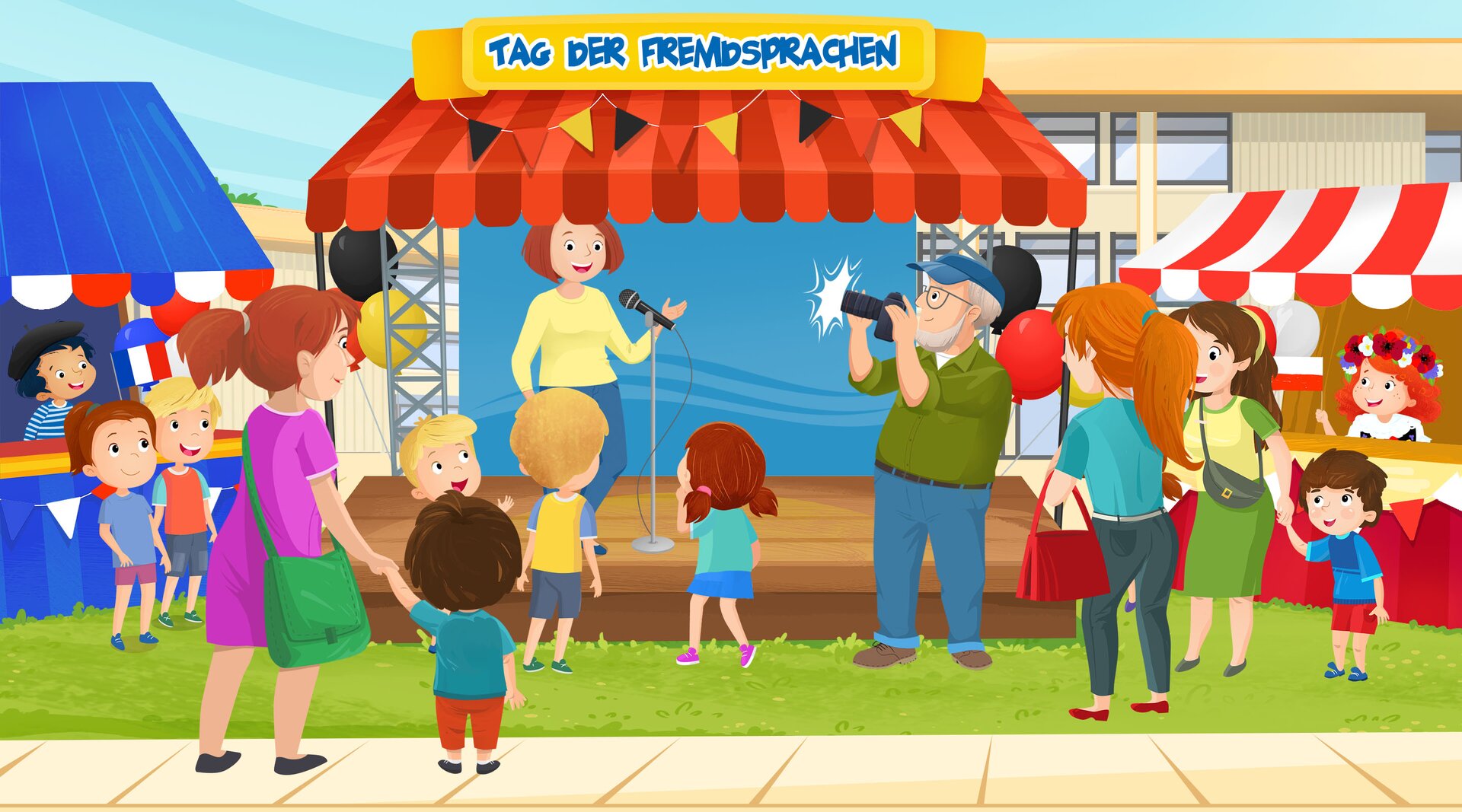 Na ilustracji znajduje się festyn z okazji Dnia Języków Obcych.