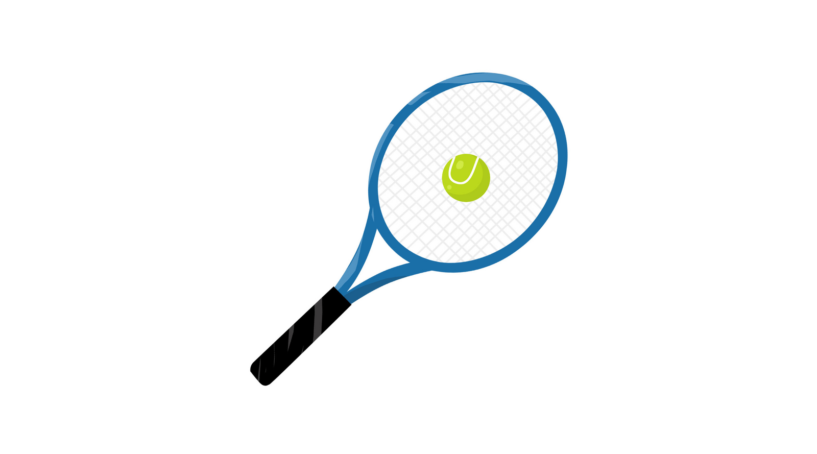 Na ilustracji znajduje się rakieta do tenisa z piłką.