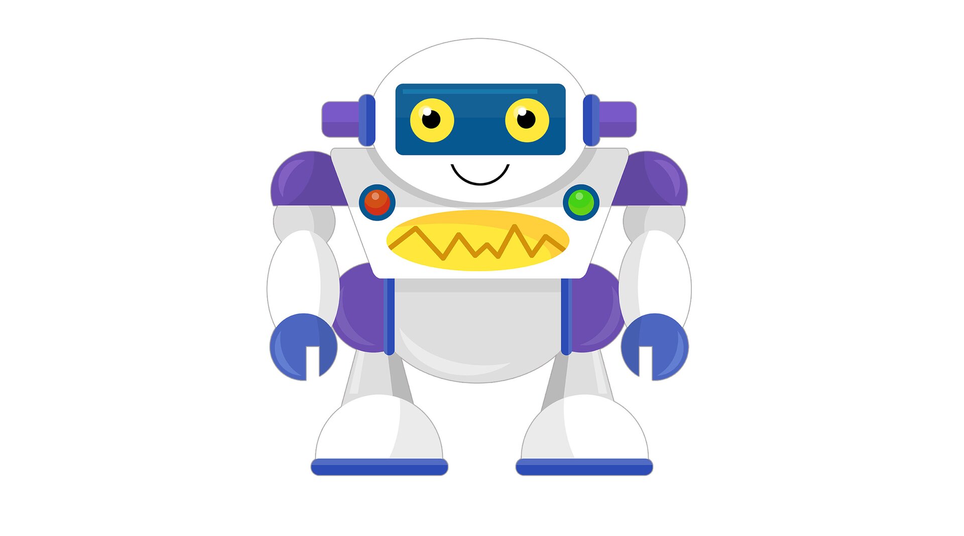 Ilustracja przedstawia zabawkowego robota.