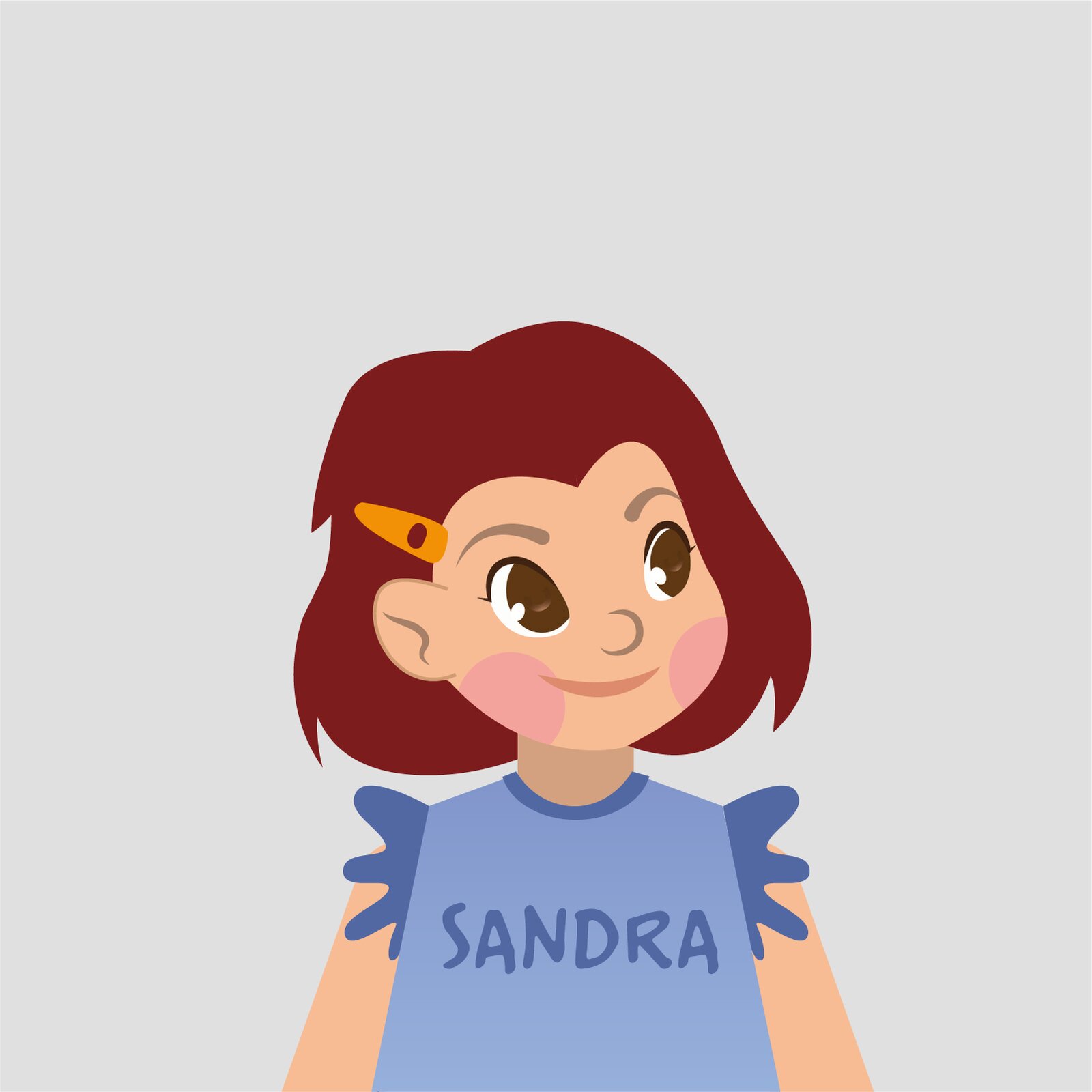 Ilustracja przedstawia małą dziewczynkę w niebieskiej sukience.