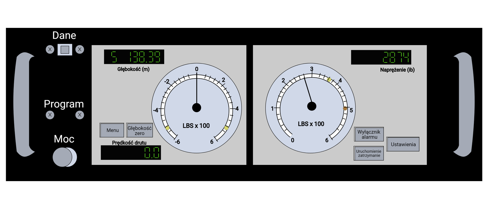 Panel rejestrujący wyciągu linowego.