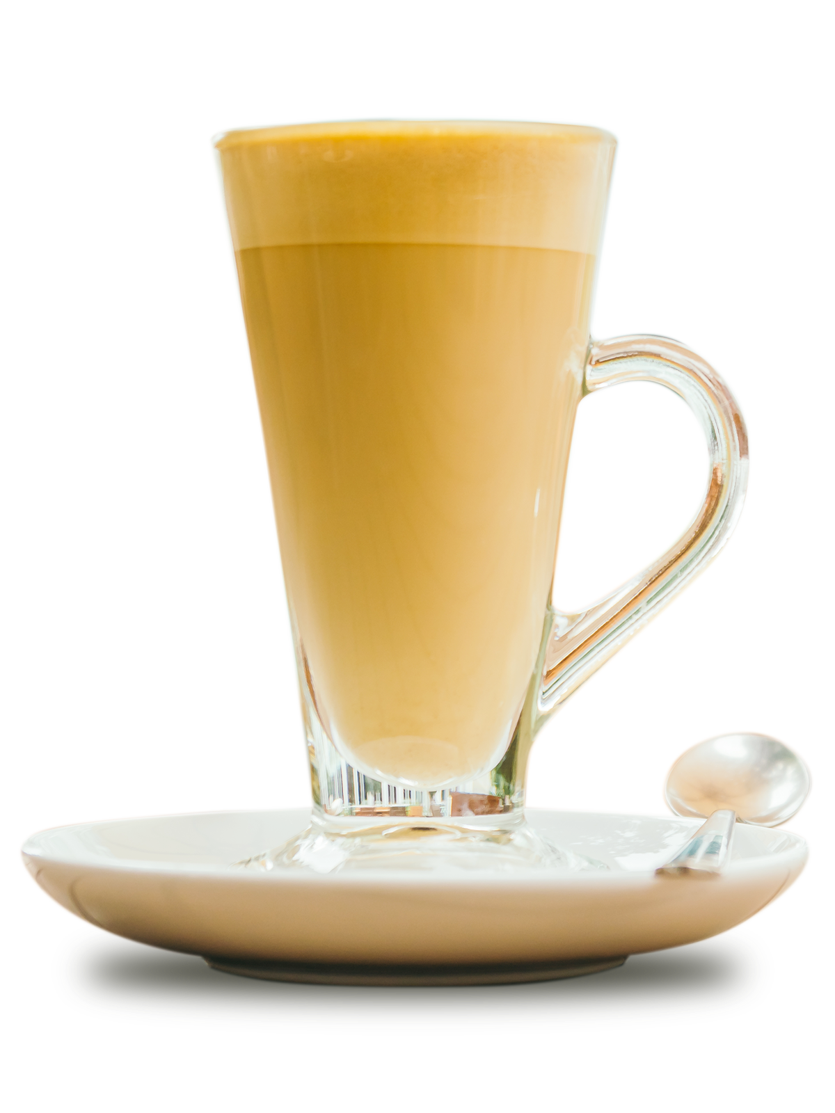 Fotografia przedstawiająca wysoką szklankę, w której znajduje się napój koloru jasnobrązowego.