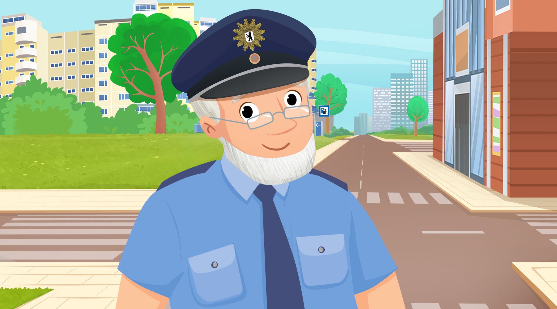 Ilustracja przedstawia policjanta.