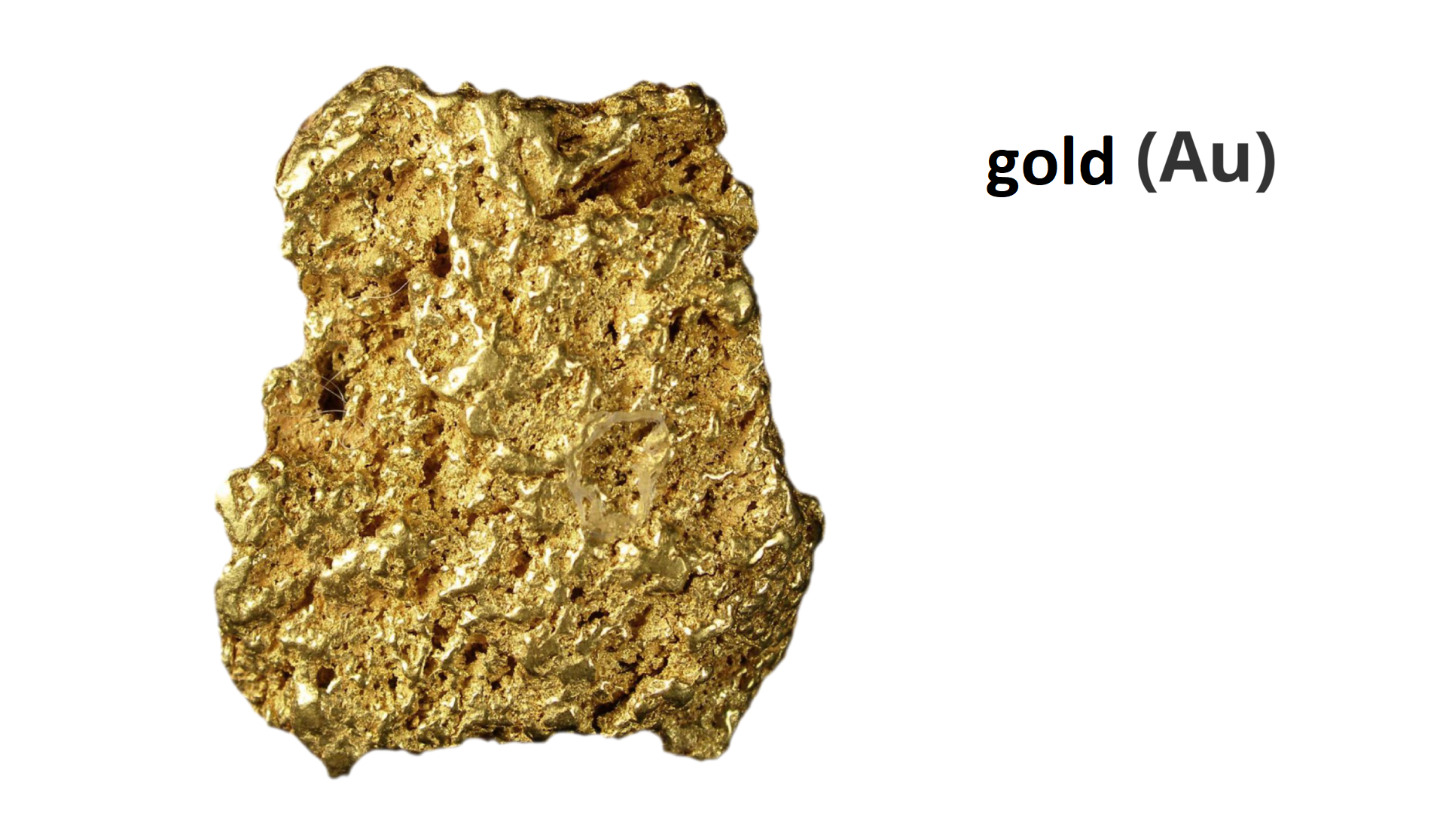 What kind of common features can you notice? The photograph shows gold.