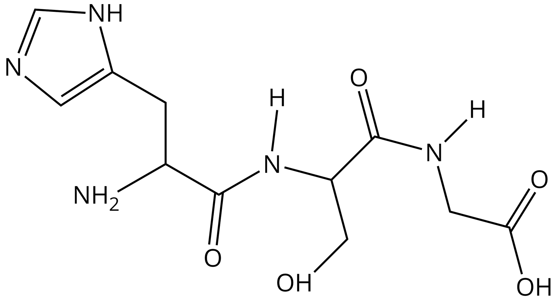 Ilustracja przedstawia rozbudowany łańcuch cząsteczki. Po lewej stronie wzoru jest pięcioczłonowy pierścień z dwoma wiązaniami podwójnymi. Zawiera między innymi atom azotu i grupę NH. Następnie po prawej stronie pierścień łączy się z długim rozgałęzionym łańcuchem. Łańcuch zbudowany jest między innymi z dwóch grup hydroksylowych, dwóch atomów azotu, grupy aminowej, trzech atomów tlenu połączonych z łańcuchem wiązaniami podwójnymi.  