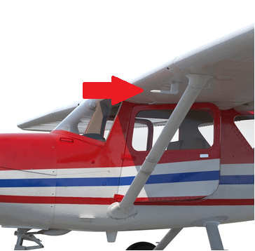 Na zdjęciu pokazana jest rurka pitota na którą wskazuję czerwona strzałka. Rurka pitota to metalowy pręt wygięty pod kątem dziewięćdziesięciu stopni, przymocowany jest pod skrzydłem samolotu.  