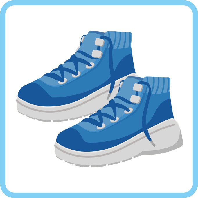 Ilustracja niebieskie sznurowane buty