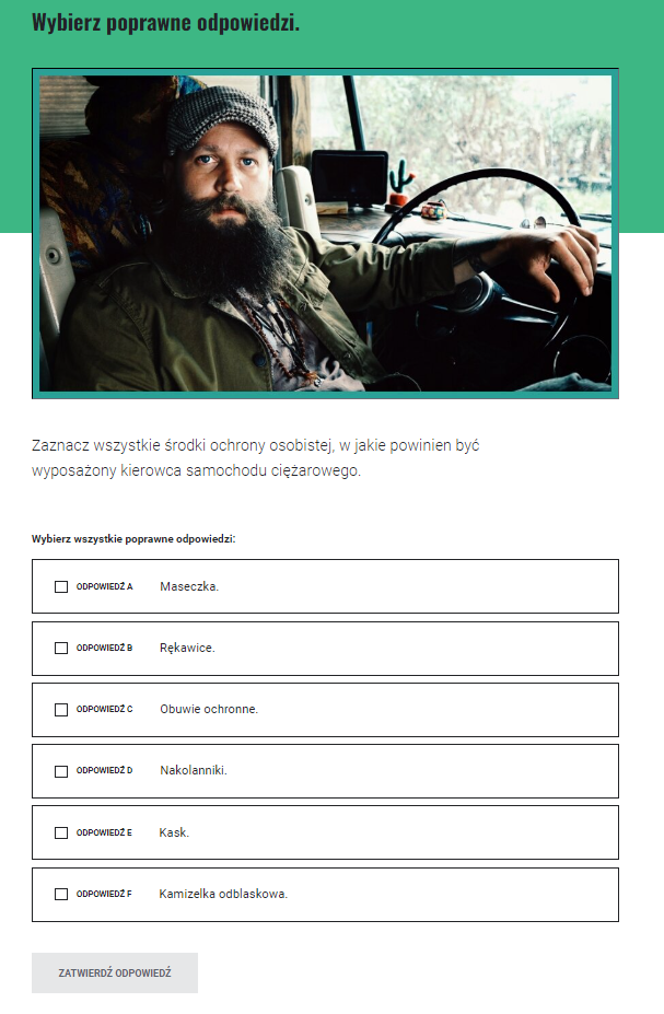 Przykładowe pytanie w grze