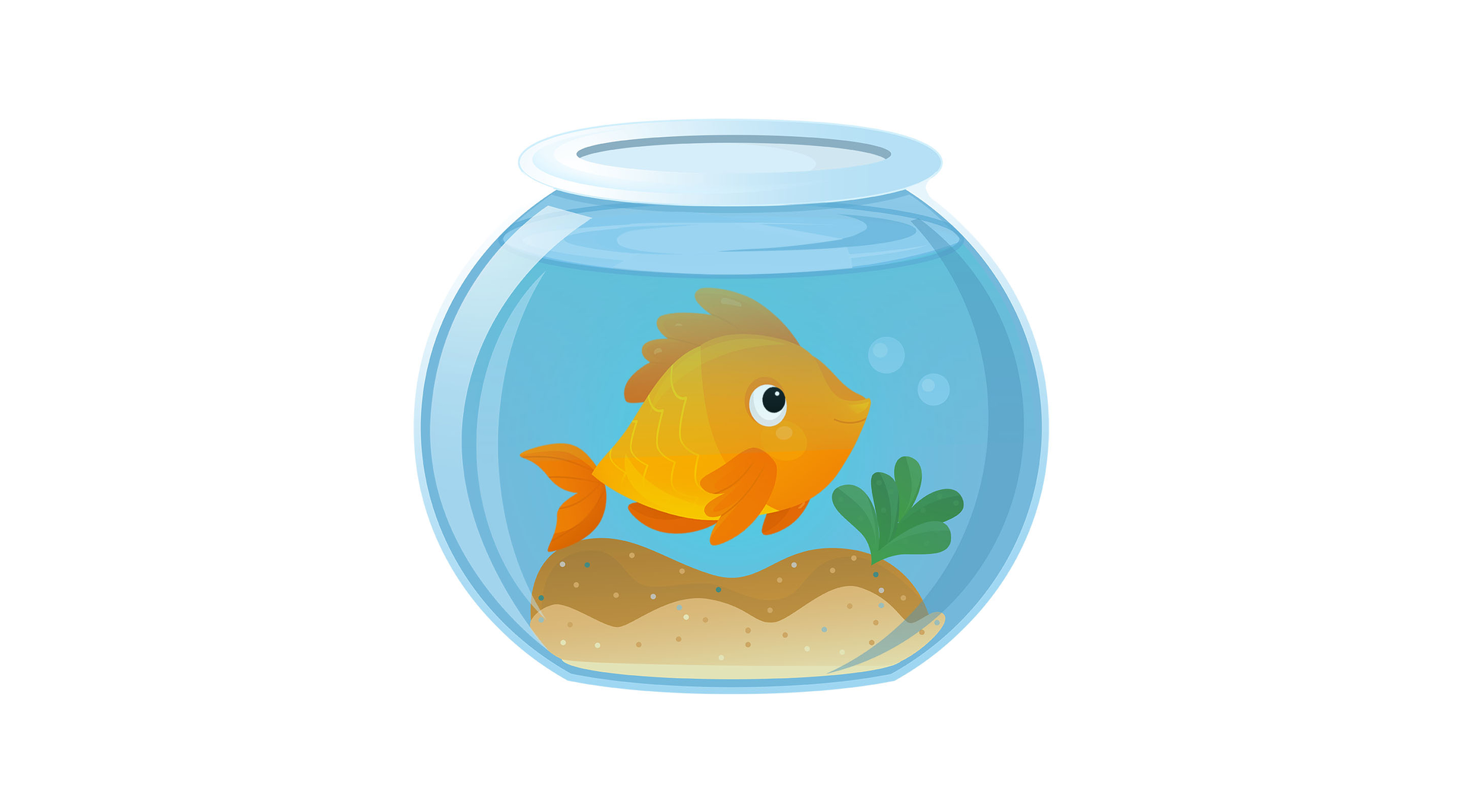 Ilustracja przedstawia rybkę w szklanym słoju.