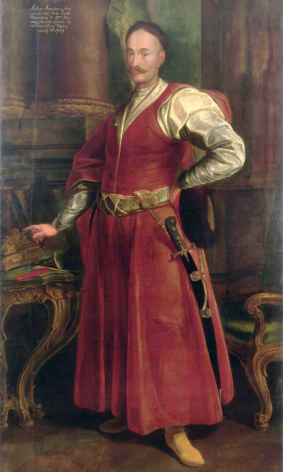 Portret Stanisława Antoniego Szczuki Źródło: Portret Stanisława Antoniego Szczuki, ok. 1735–1740, olej na płótnie, domena publiczna.