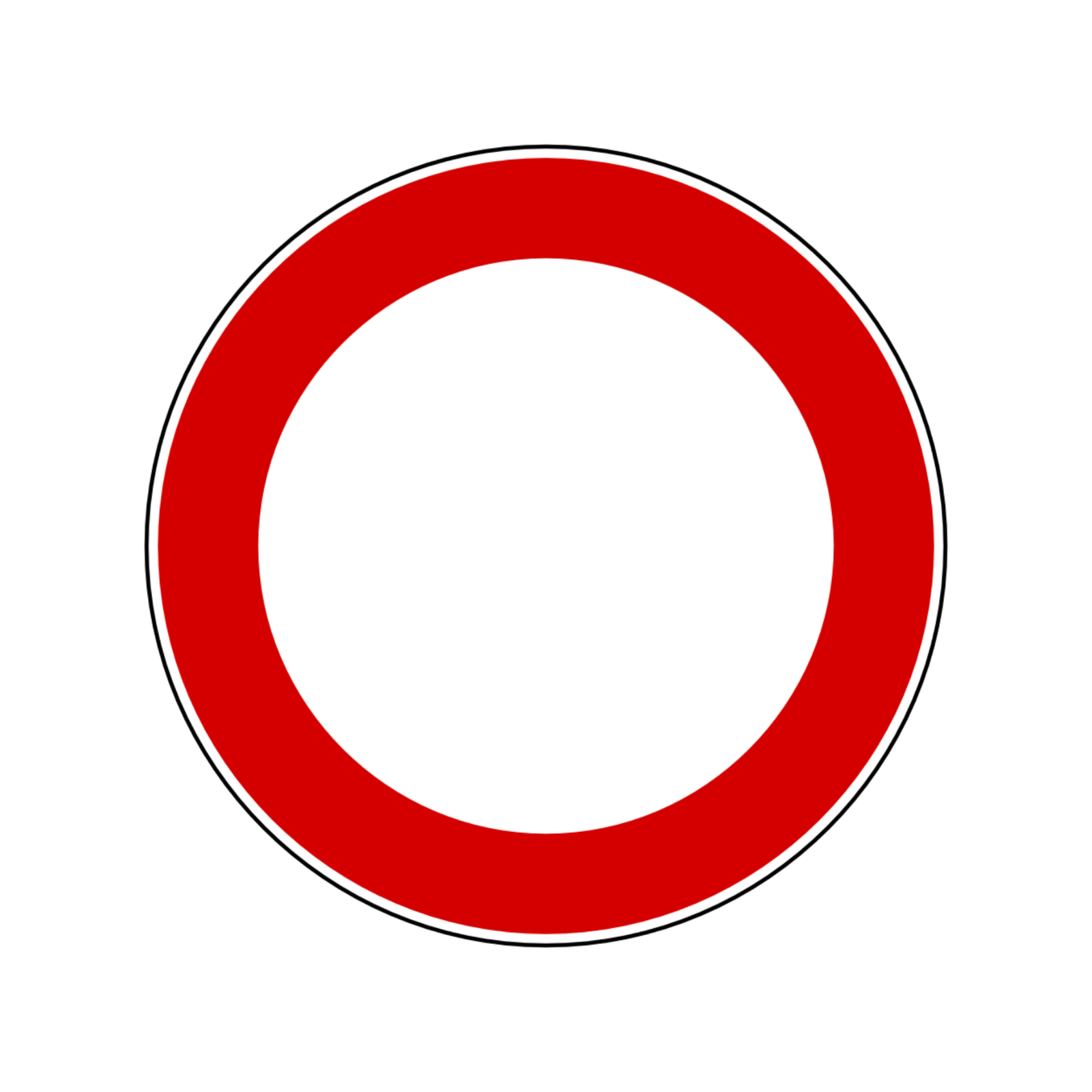 Ilustracja przedstawia znak zakazu ruchu. Znak jest okrągły i ma obrys w kontrastowym kolorze.