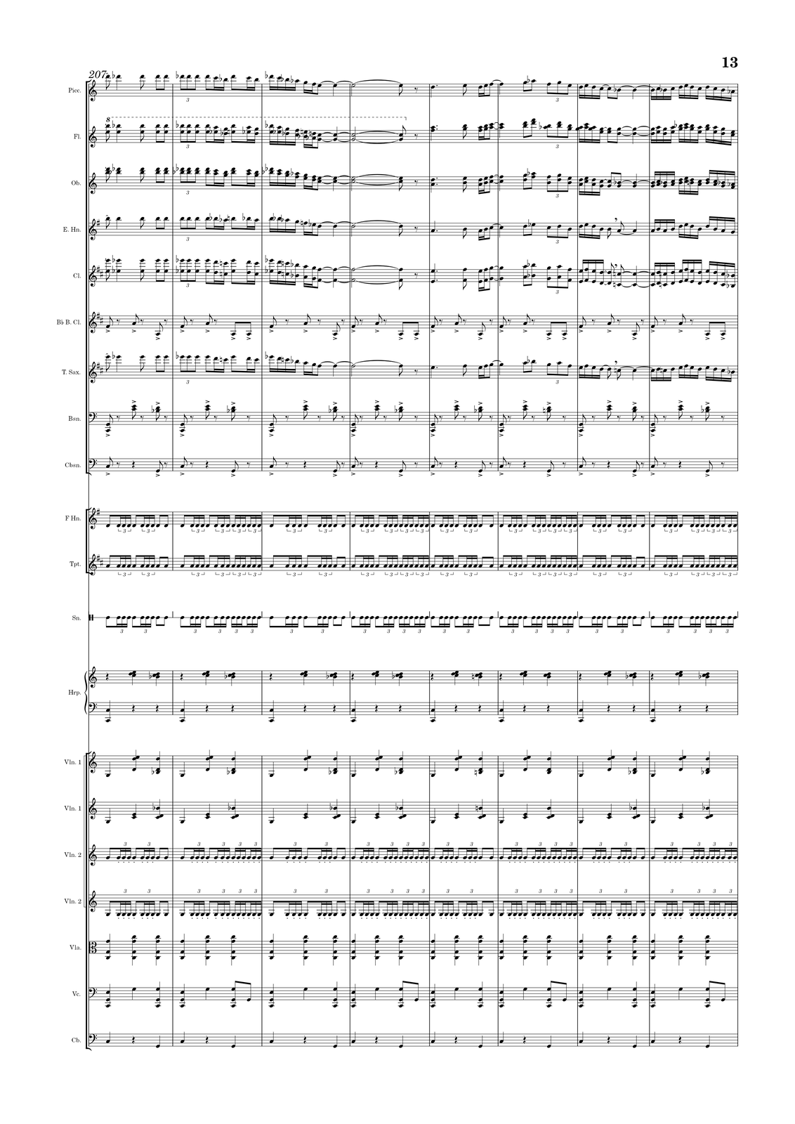 Ilustracja przedstawia stronę partytury utworu.