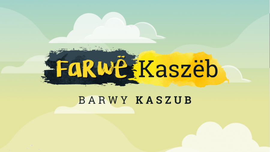 Ilustracja przedstawia stronę tytułową dwumiesięcznika wydawanego na Kaszubach. Na tle z chmurami widać napis: Barwy Kaszub po polsku i kaszubsku.