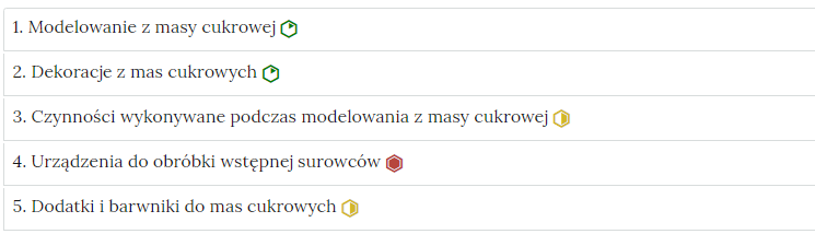 Grafika przedstawia widok listy zadań w Interaktywnych Materiałach Sprawdzających.