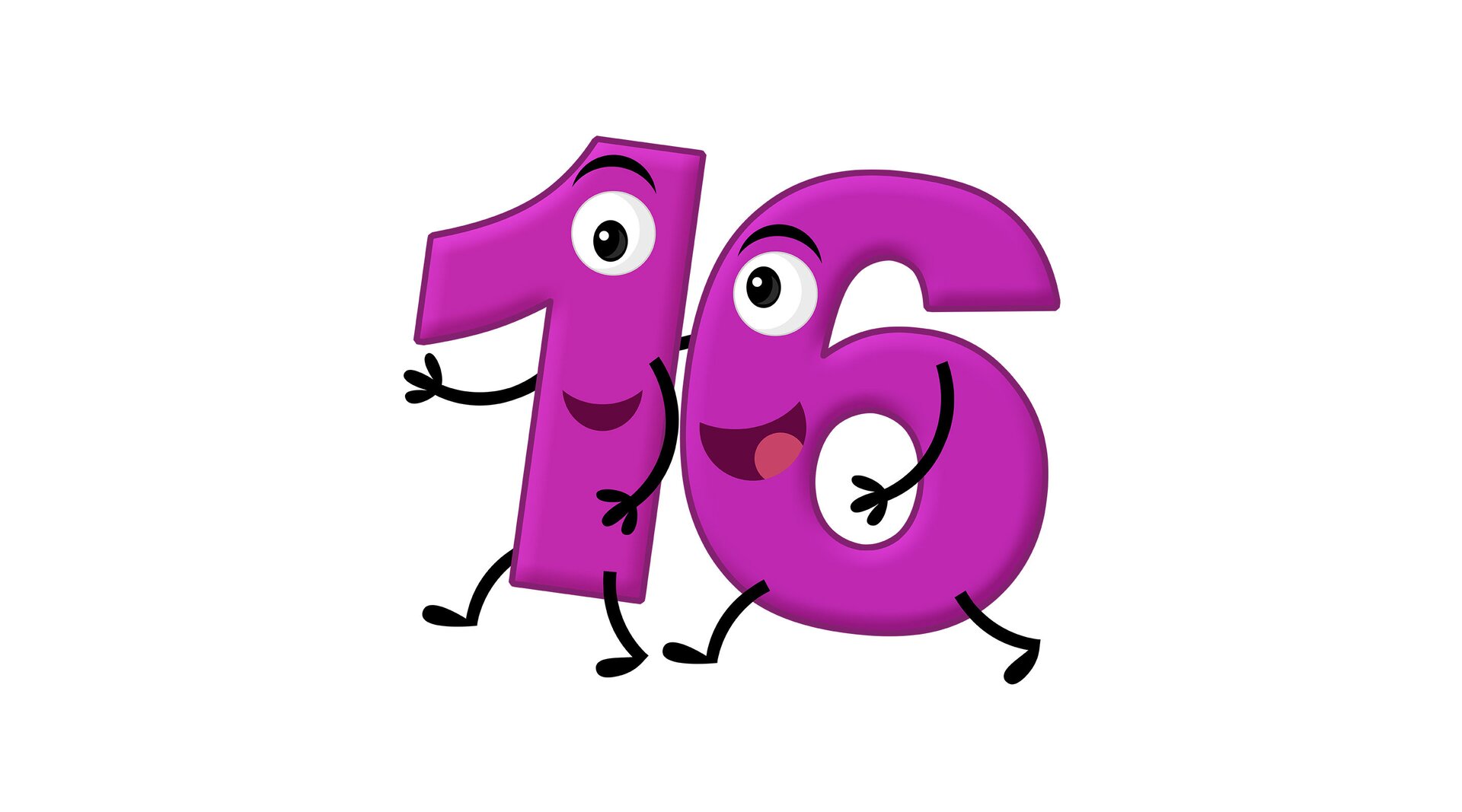 Na ilustracji znajduje się liczba szesnaście.
