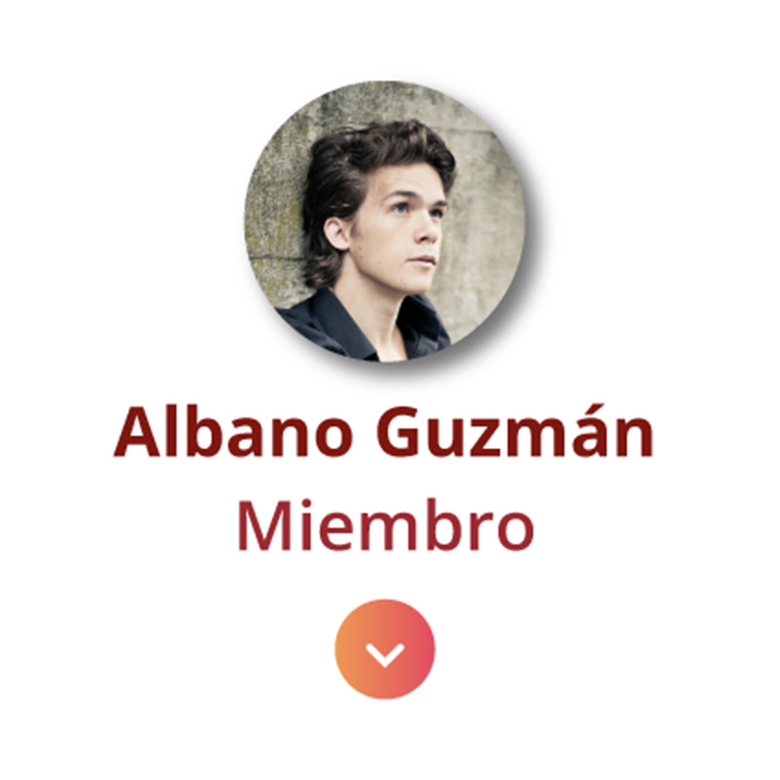 Grafika przedstawia zdjęcie profilowe użytkownika forum. Podpis: Albano Guzmán. Miembro