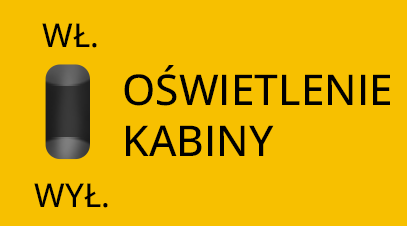 Grafika przedstawia przycisk włączania i wyłączania oświetlenia kabiny