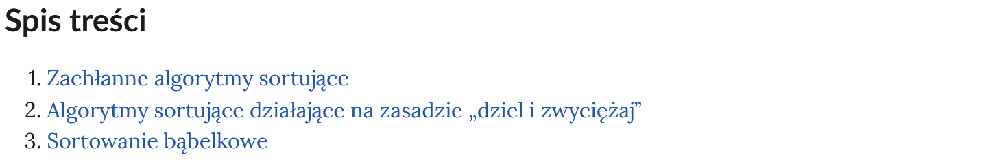 Grafika przedstawia spis treści atlasu interaktywnego. Spis składa się z z trzech punktów opatrzonych tytułami.