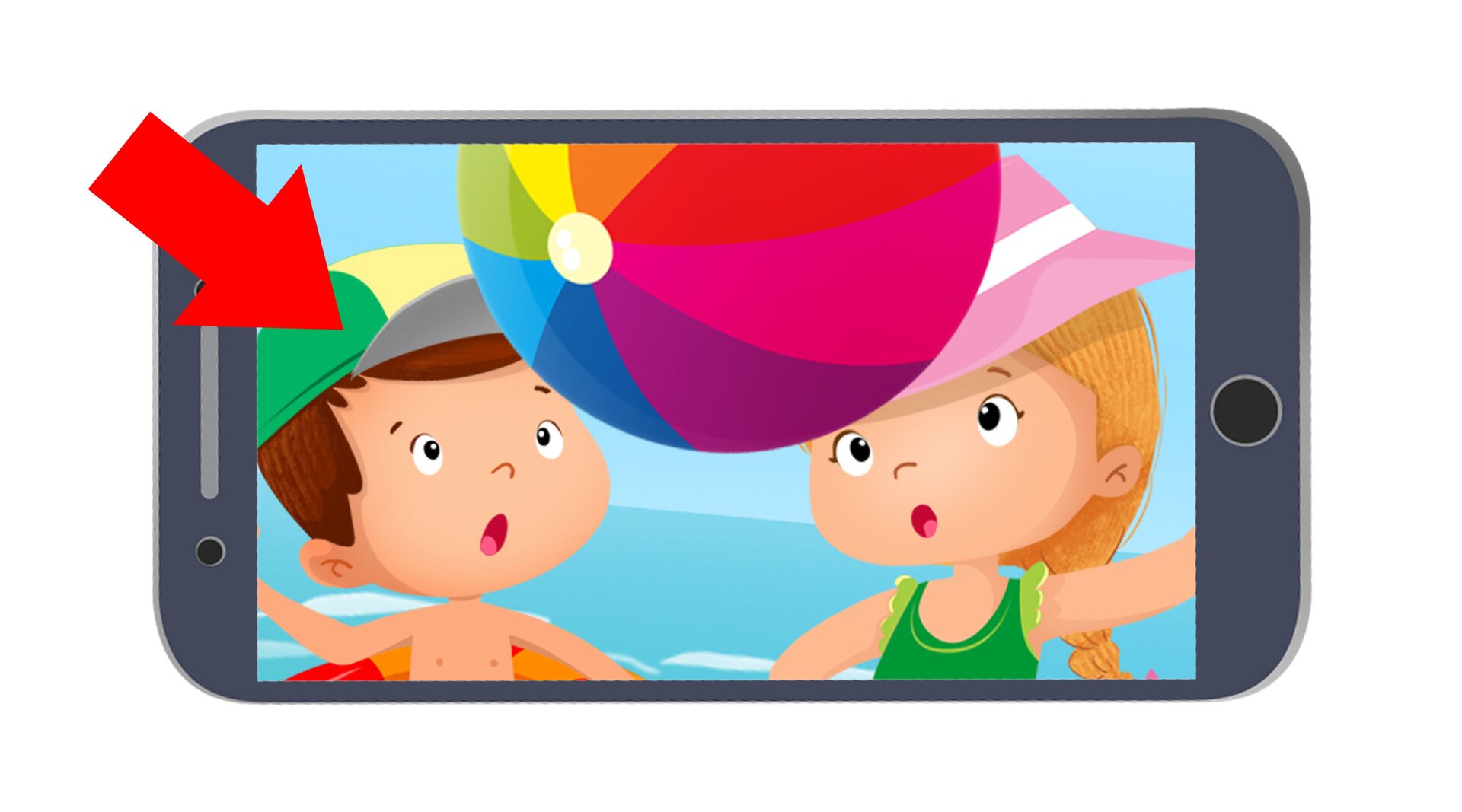 Na ilustracji znajduje się zdjęcie chłopca i dziewczynki na ekranie smartfona. Strzałka wskazuje na chłopca. 