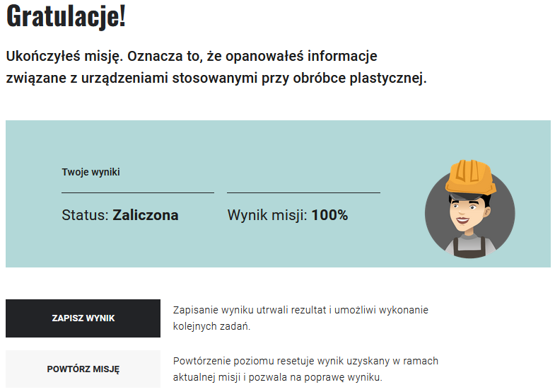 Ekran zakończenia misji