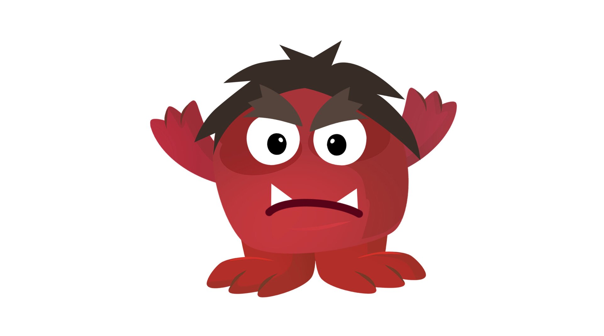 Ilustracja przedstawia czerwonego potwora.