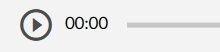 Na zrzucie ekranu przedstawiono ikonę włączenia odtwarzania filmu. W czarnym okręgu znajduje się czarny trójkąt równoramienny skierowany wierzchołkiem w prawą stronę. Po naciśnięciu ikony uruchamiany jest proces odtwarzania materiału dźwiękowego. Po prawej stronie znajduje się czas i pasek postępu nagrania.