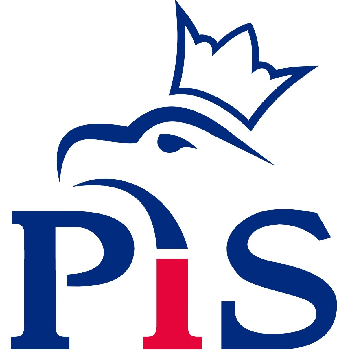 Zdjęcie przedstawia litery P, I, S. Nad nimi jest głowa orła z koroną. 