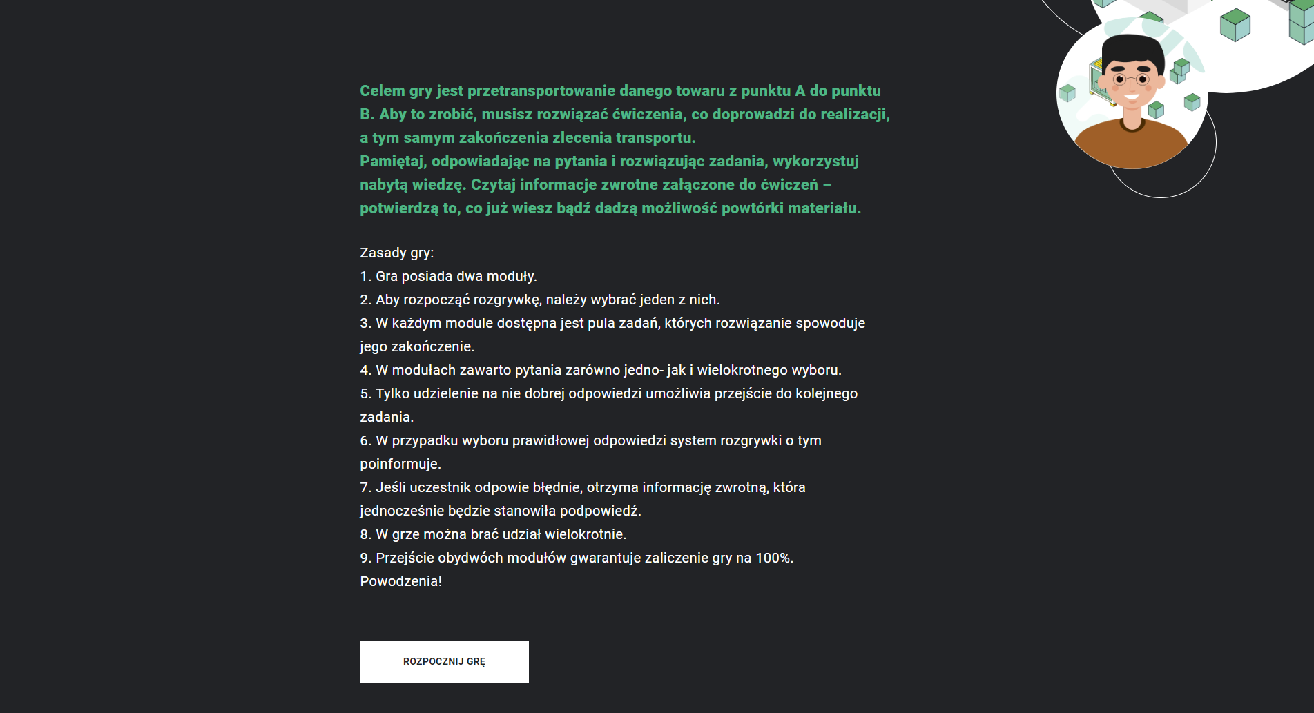 Ekran początkowy gry