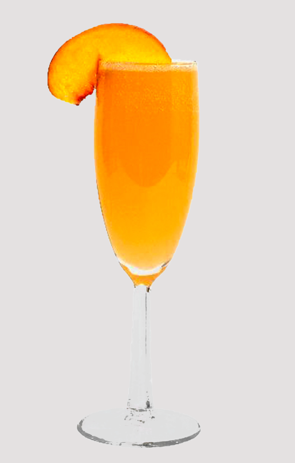 Zdjęcie przedstawia drink Bellini. Pod punktami interaktywnymi znajdują się nagrania audio prezentujące opis każdego drinka.