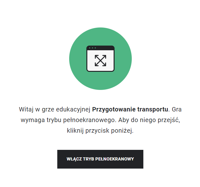 Ekran rozpoczynający grę