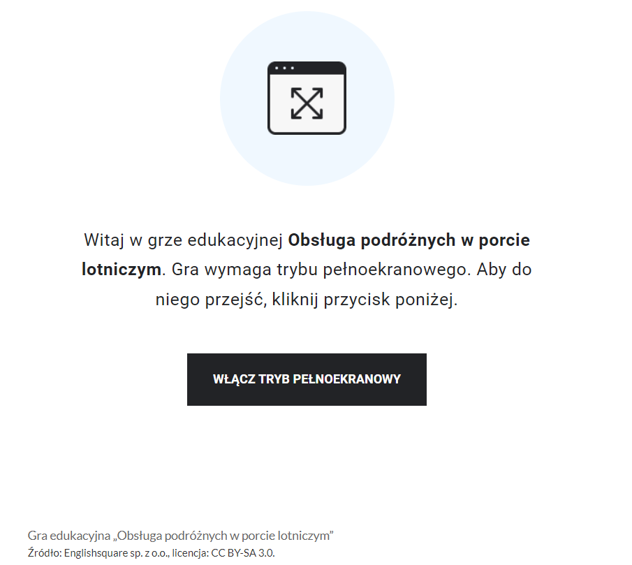 Ekran początkowy gry