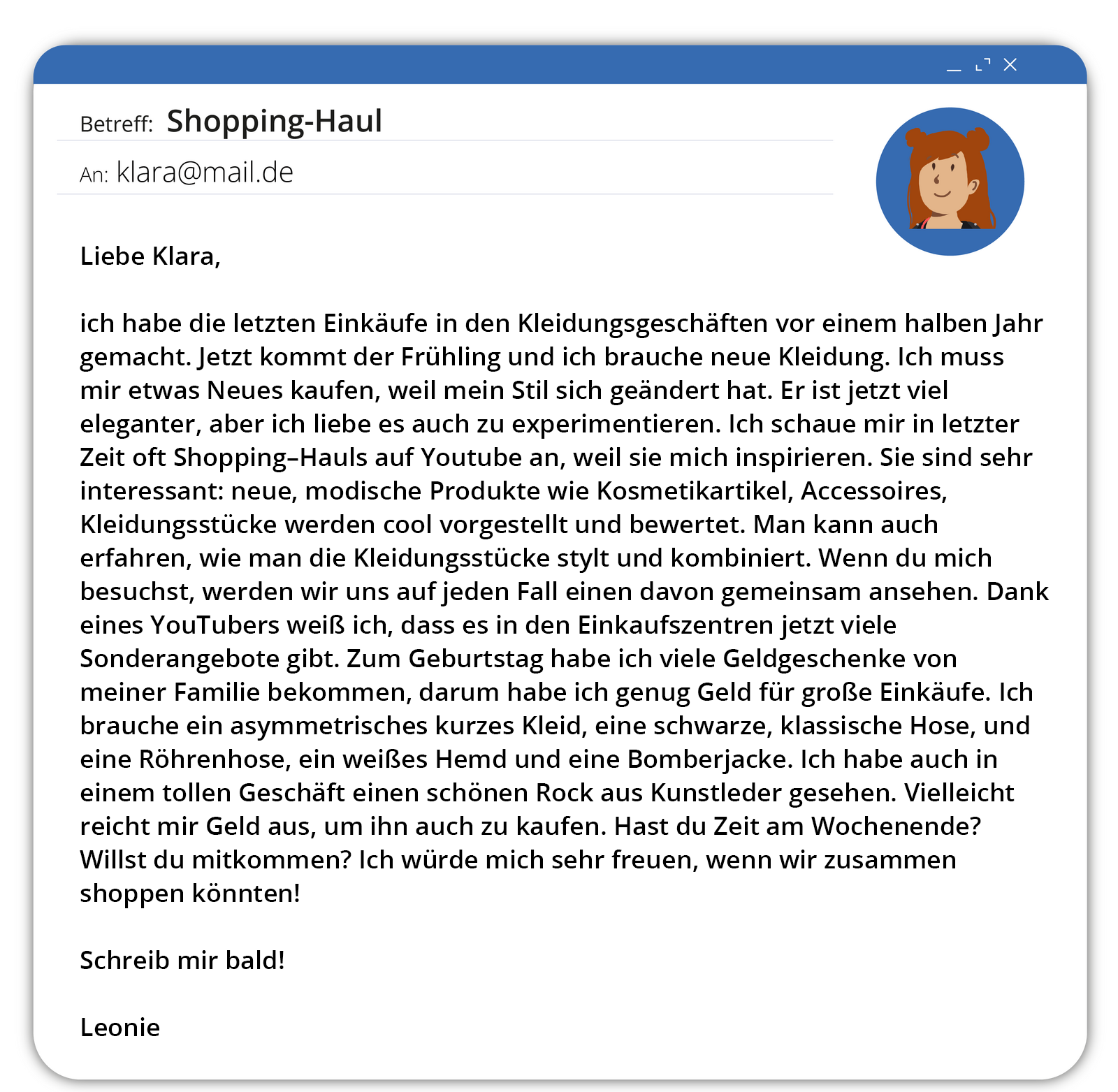 Ilustracja przedstawia treść wiadomości na poczcie elektronicznej. Transkrypcja dostępna jest poniżej.