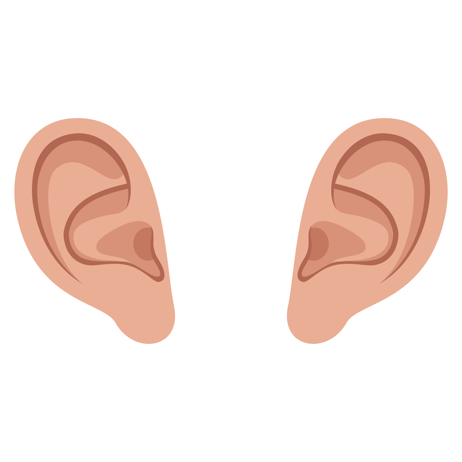 Ilustracja przedstawia parę rysunkowych uszu.