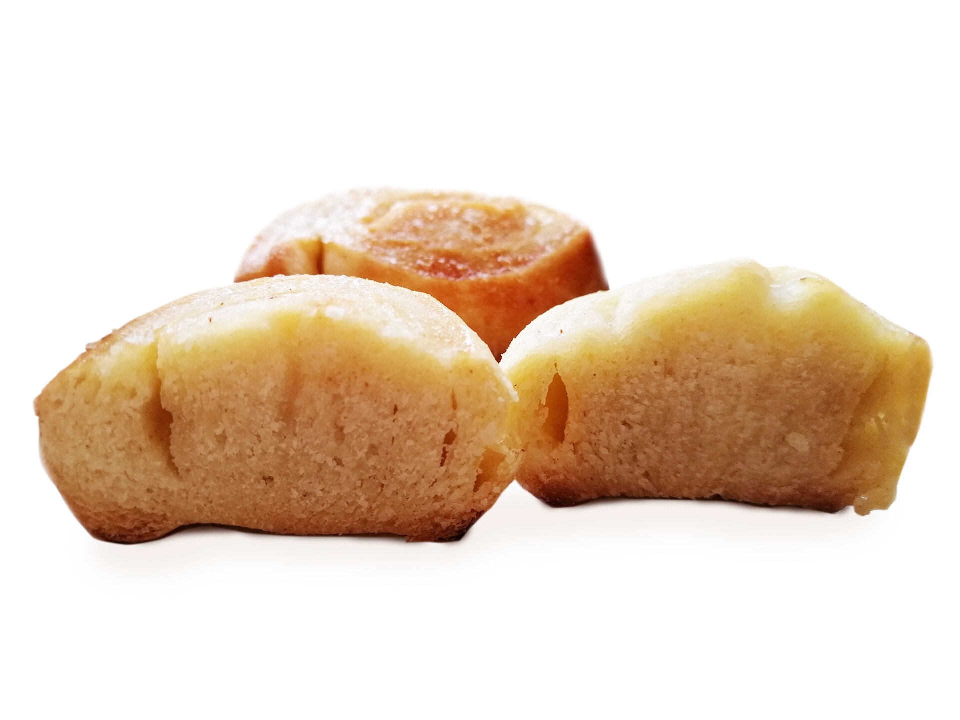 Podłużne ciastka, widoczny jest ich środek.