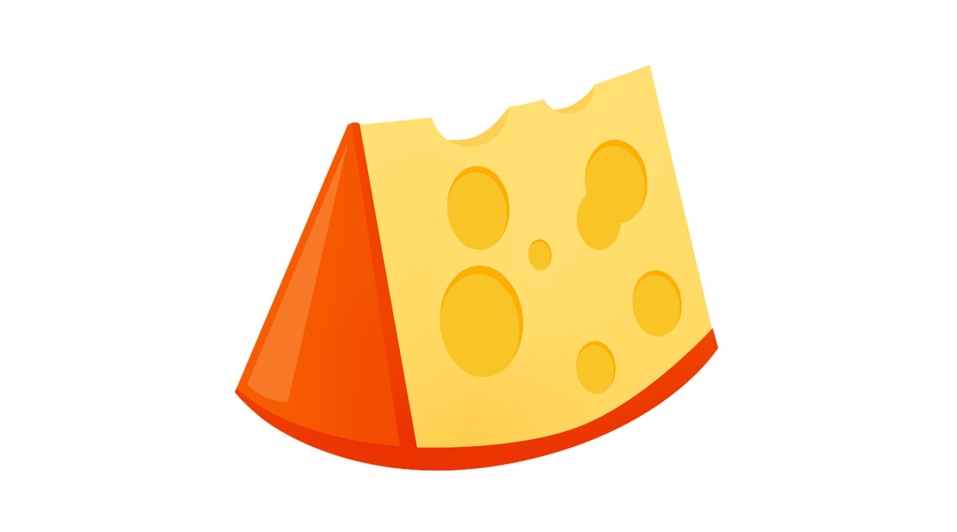 Ilustracja przedstawia kawałek sera żółtego