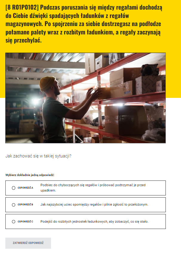 Przykładowe pytanie w grze