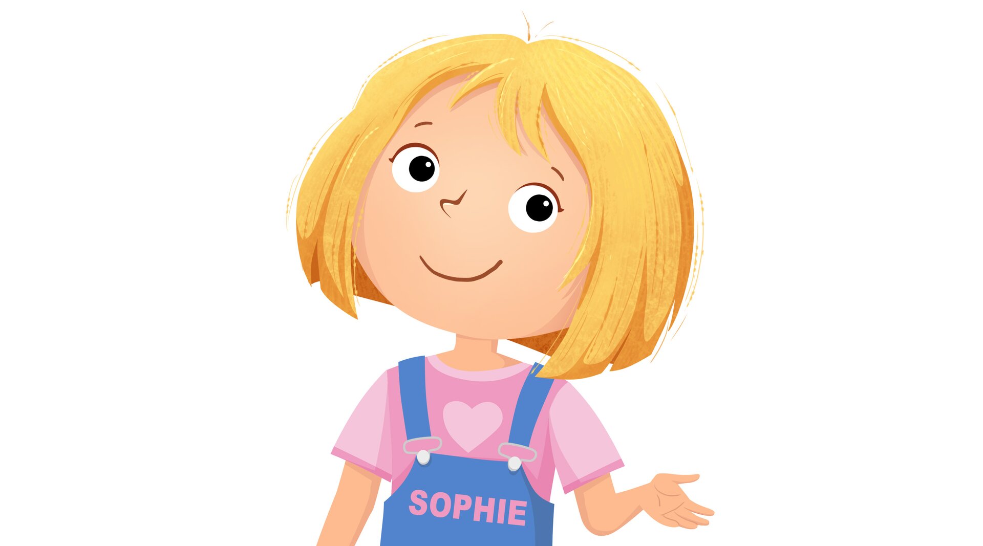 Ilustracja przedstawia dziewczynkę o  imieniu   Sophie