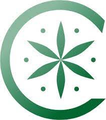 Zielone logo aplikacji. W literę ce wpisano motyw roślinny składający się z sześciu pionowych listków łączących się w centralnym punkcie. W przestrzeniach między nimi umieszczono niewielkie kropki.