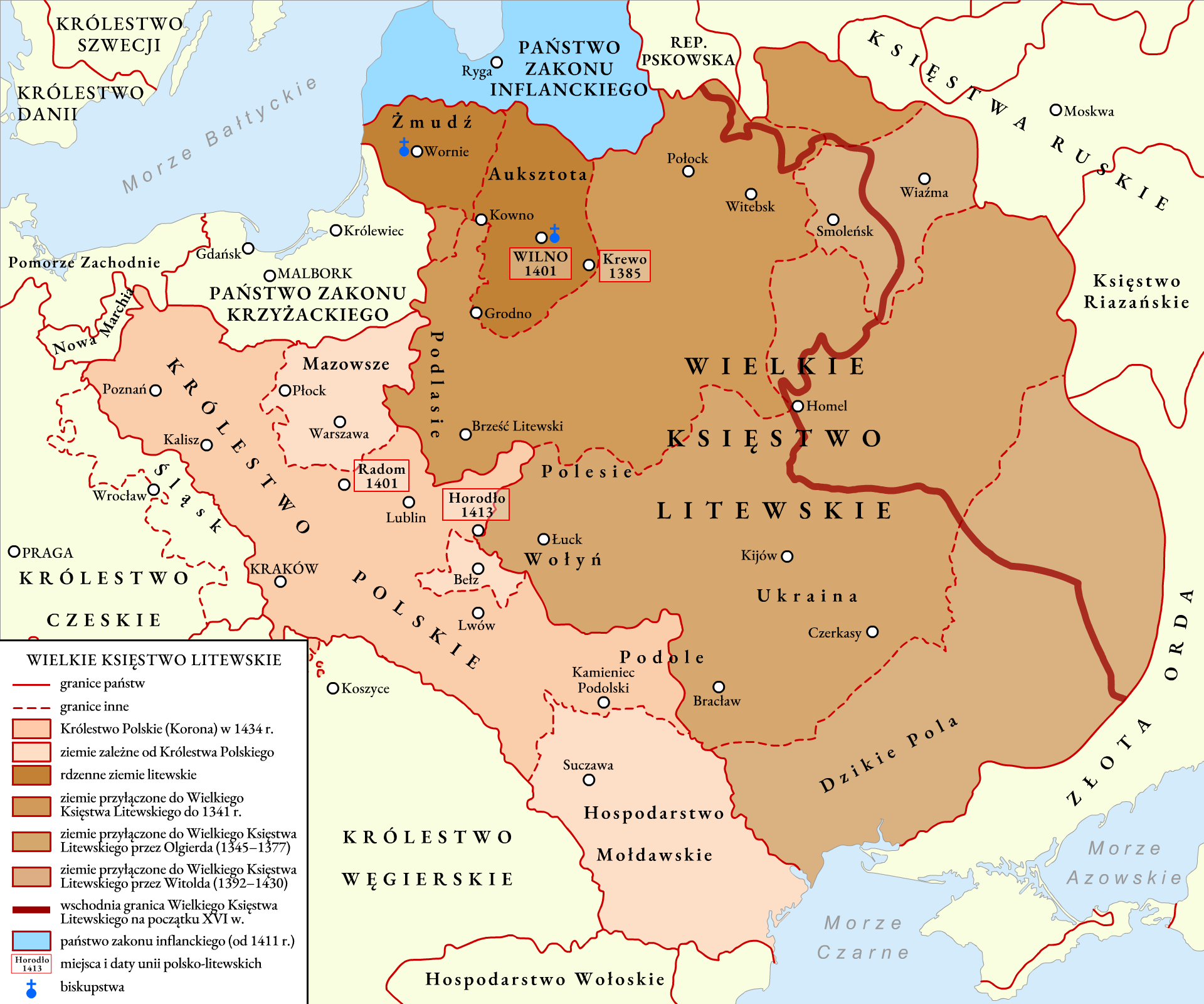Mapa Wielkiego Księstwa Litewskiego (XIV‑XVI w.)