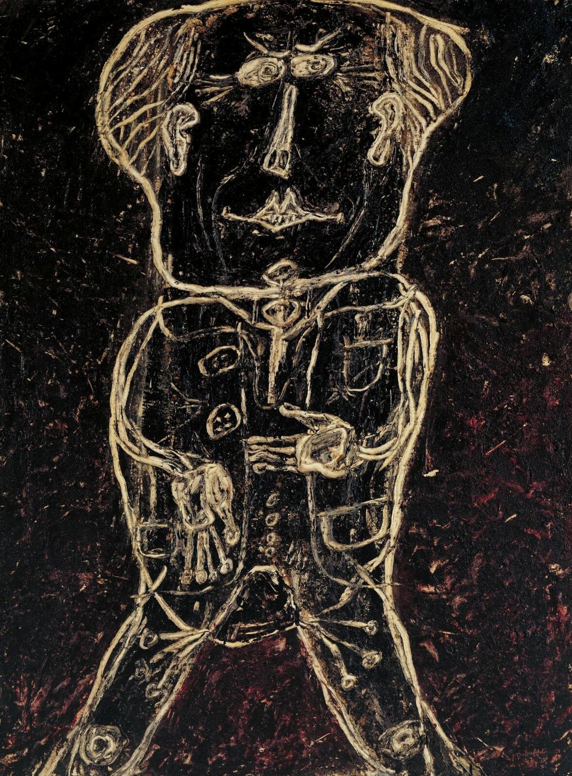 Jean Dubuffet, „Pan Plume w zagniecionych spodniach” (Portret Henriego Michaux), 1947, Tate Modern, Londyn, Anglia, tate.org.uk, CC BY 3.0