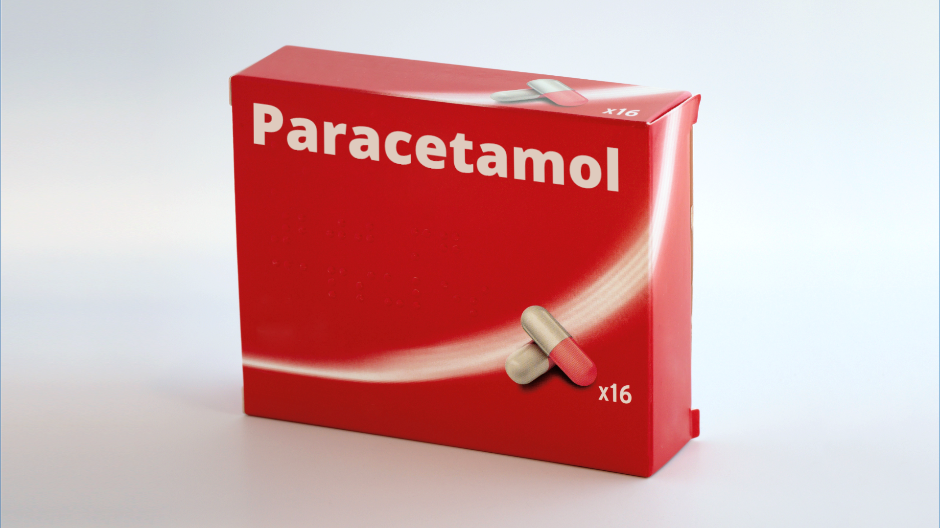 Zdjęcie przedstawia opakowanie tabletek z napisem: "Paracetamol".