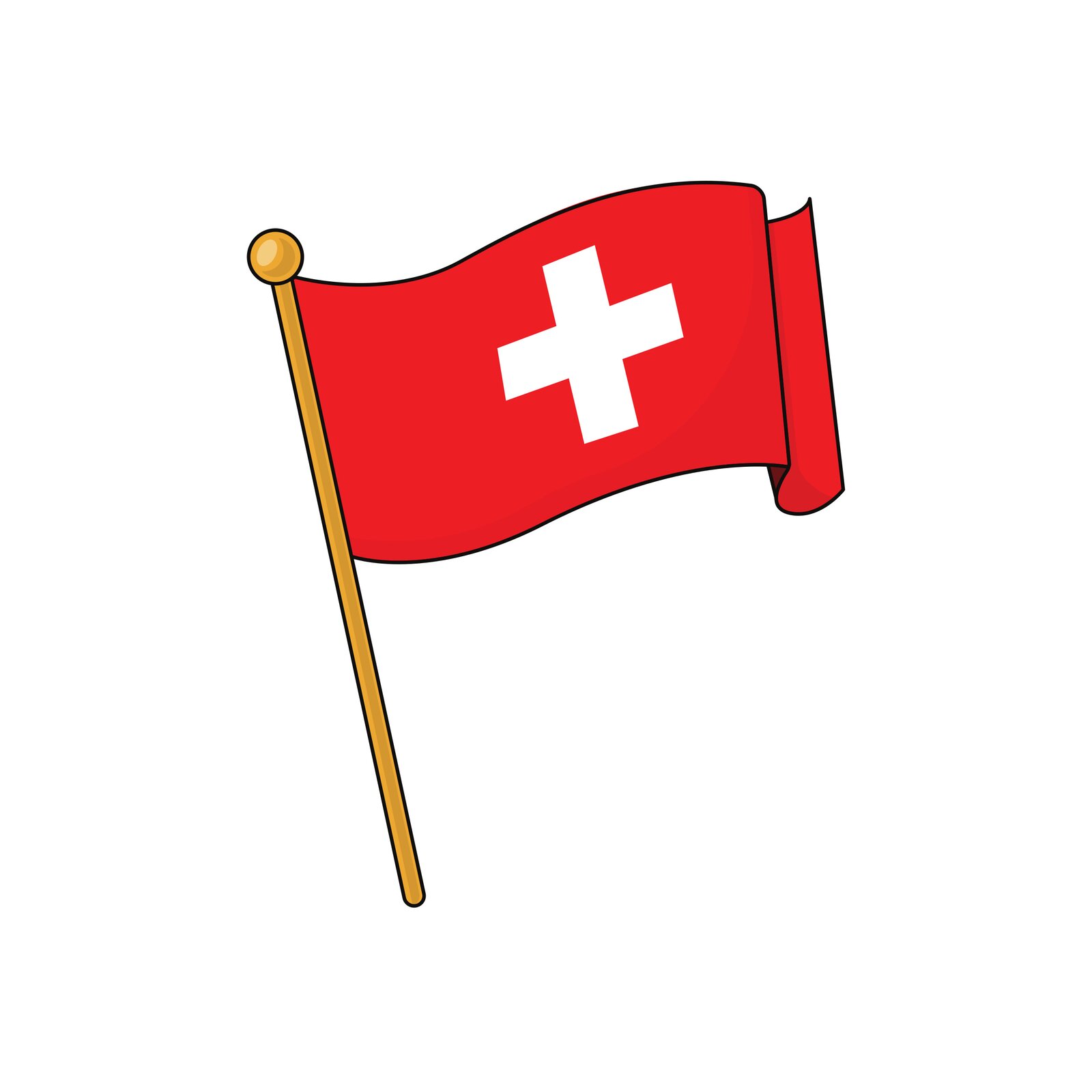Ilustracja przedstawia flagę Szwajcarii 