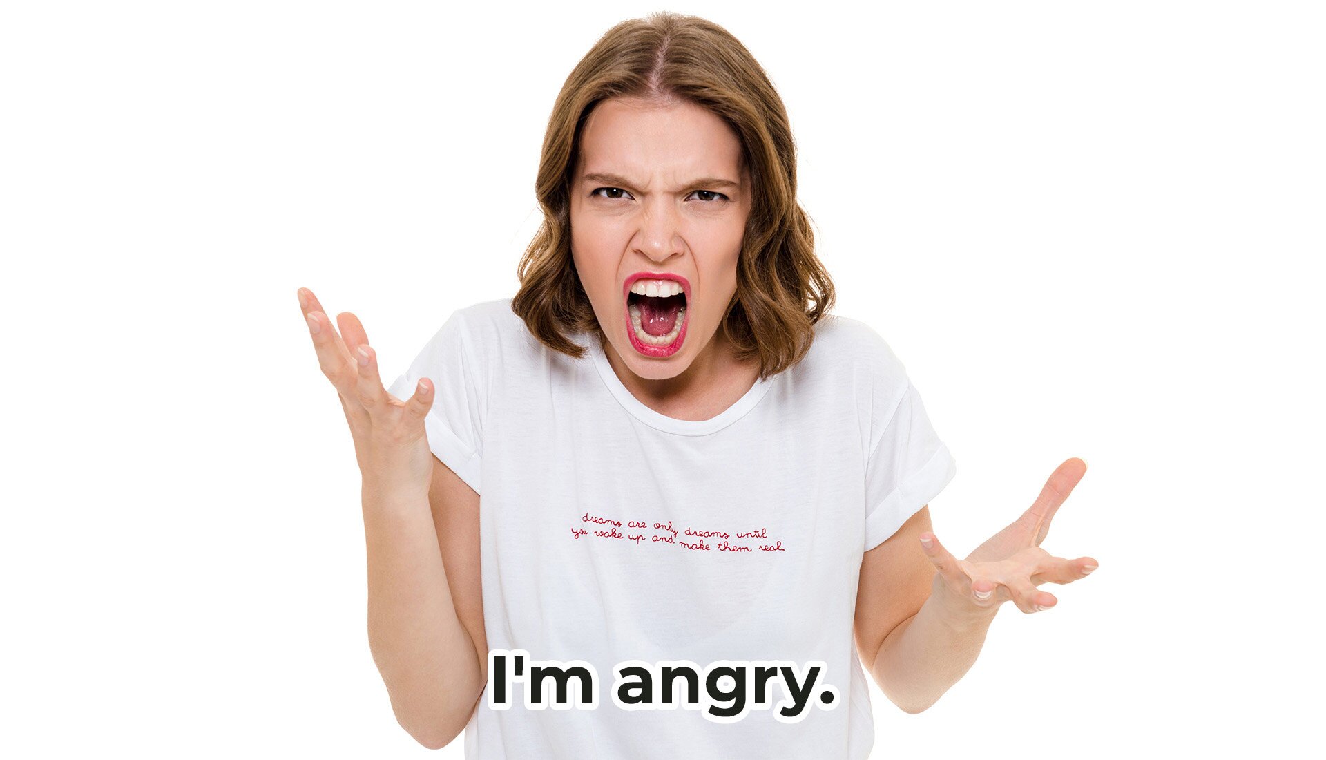 Zdjęcie przedstawia kobietę, na której twarzy maluje się wciekłość. I'am angry. 